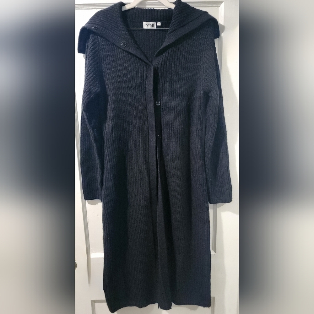 Nomi Black Long Cardigan size:L